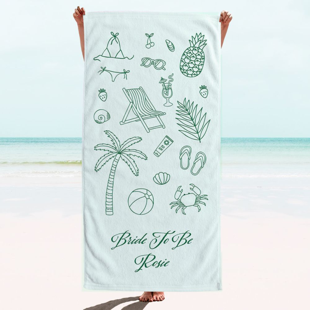 Personalised Towel with Icons and Text