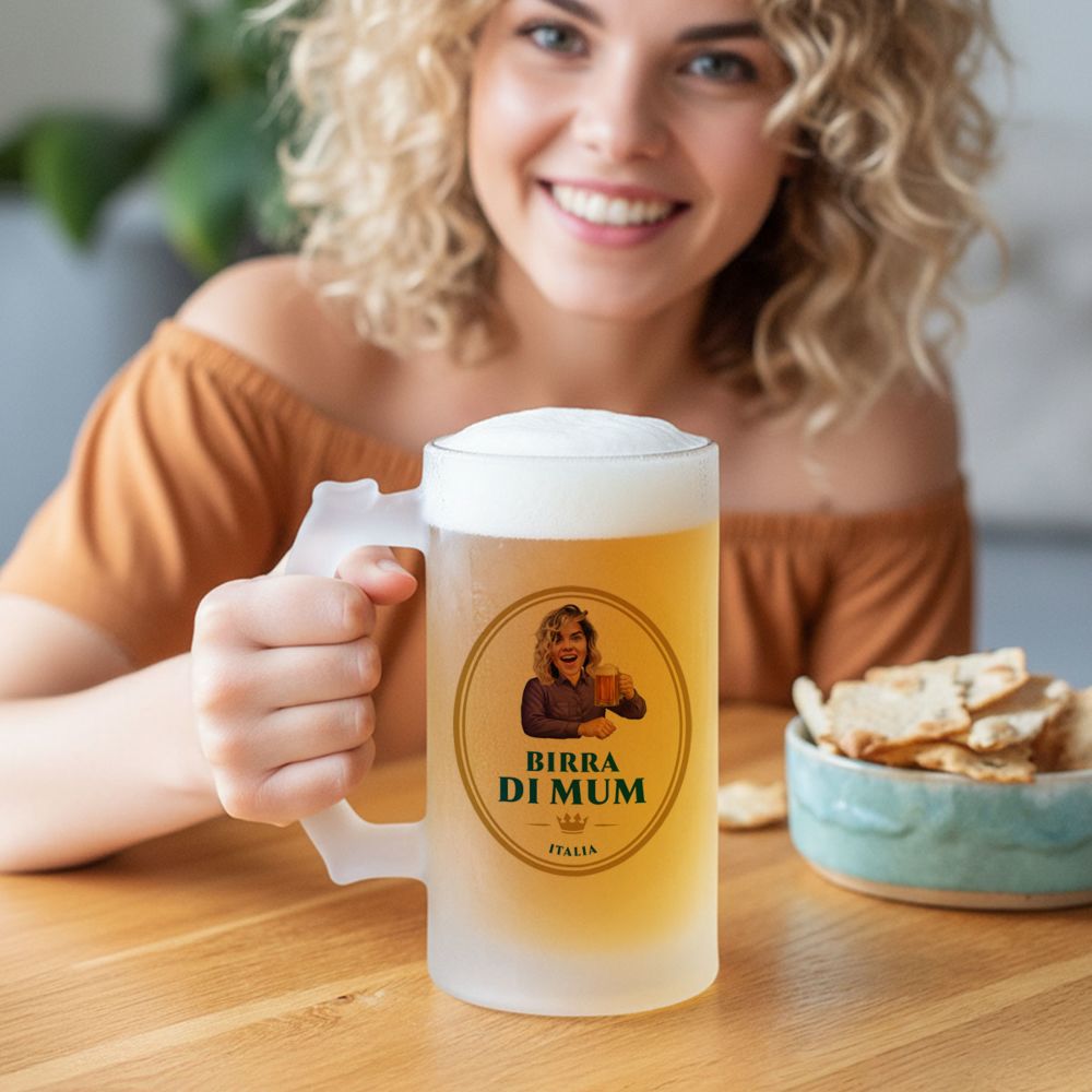 Personalised Beer Stein with Face and Logo