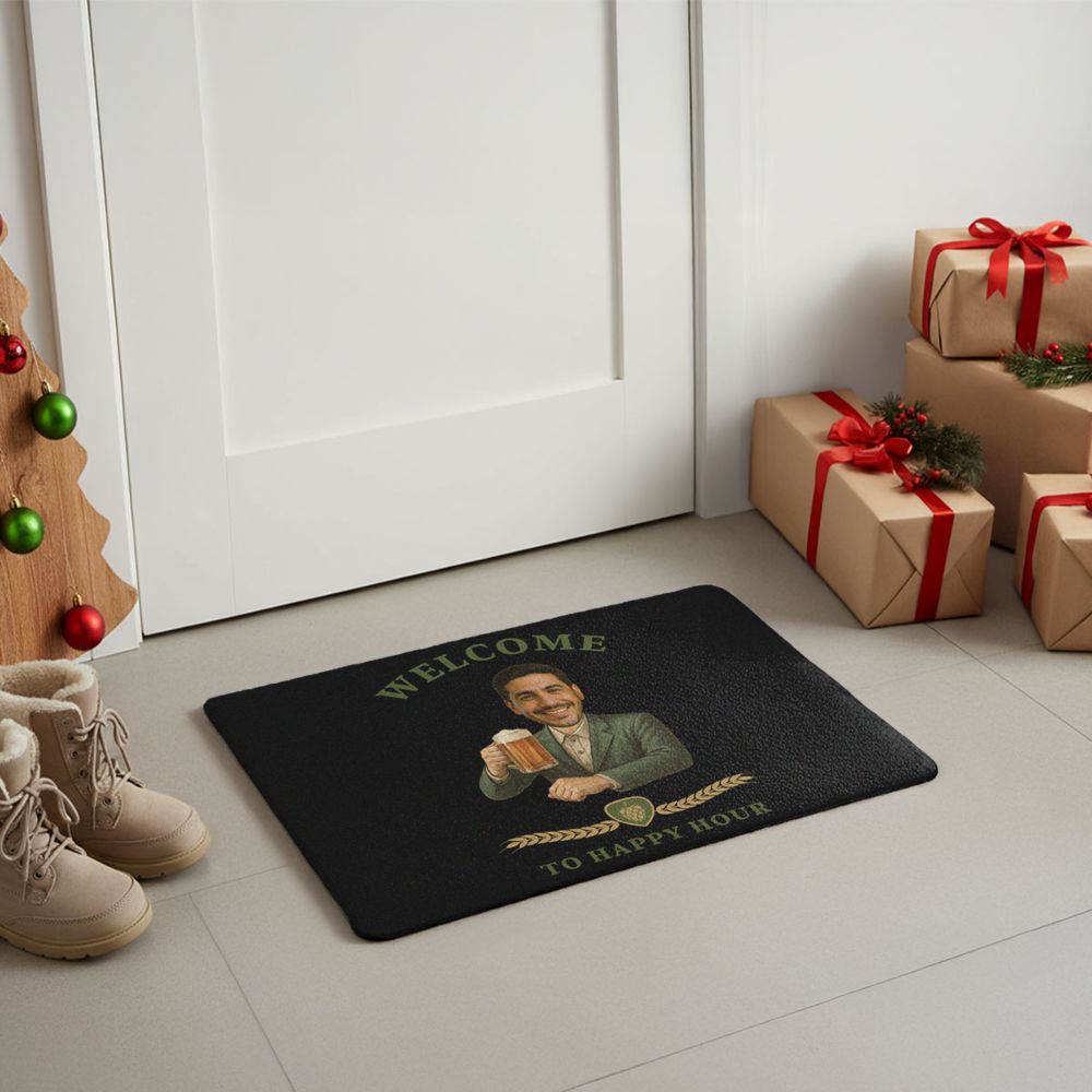Personalised Face Doormat with Beer Logo