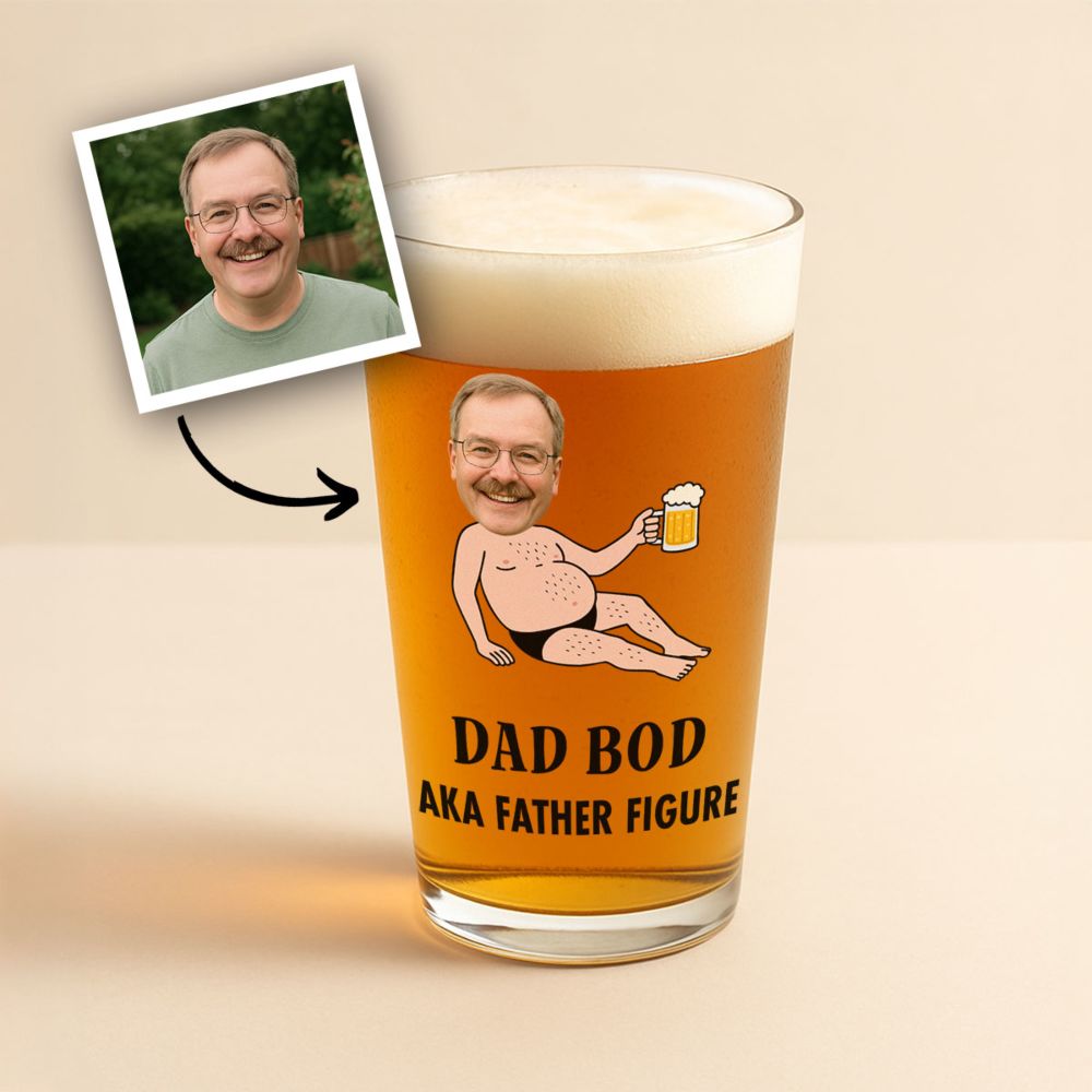 Personalisierbares Bierglas Dad Body