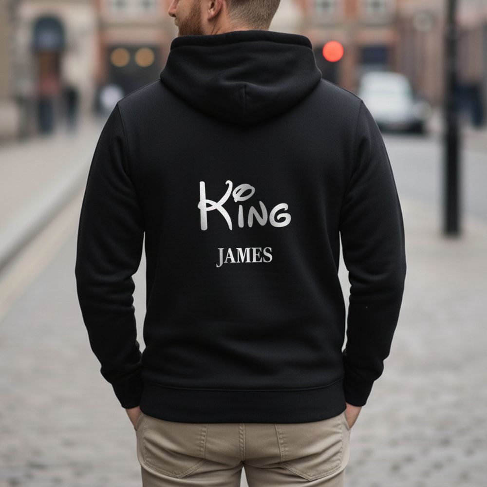 Personalisierbarer Kapuzenpullover mit Text