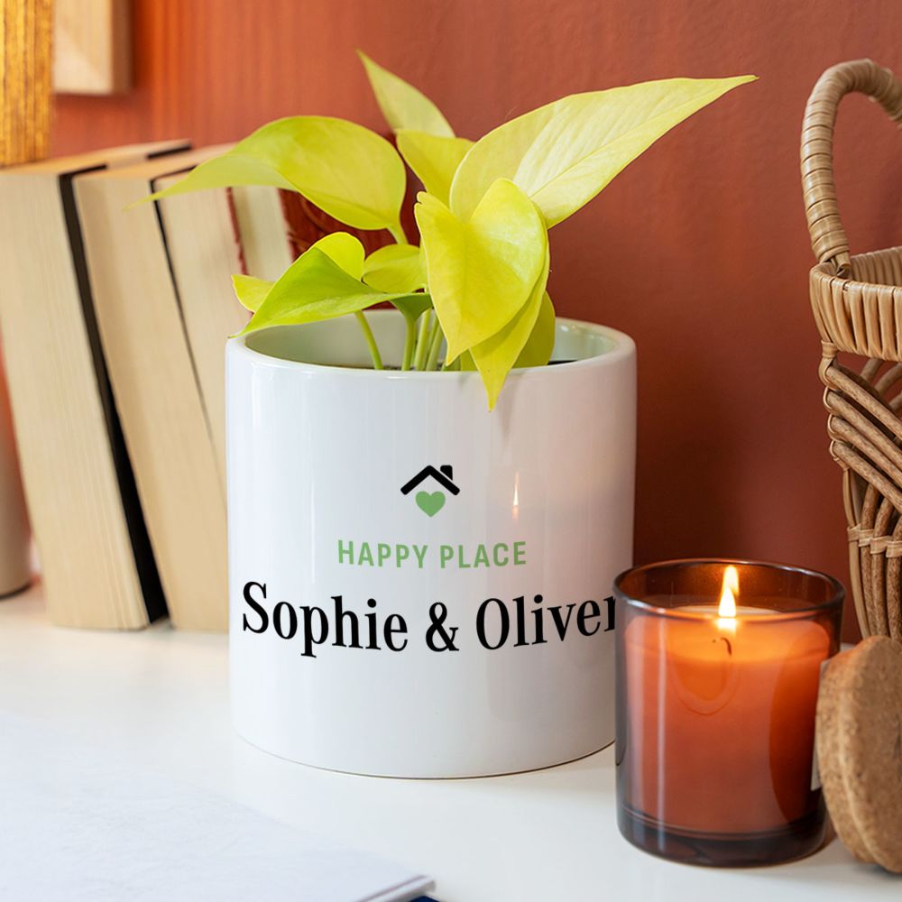 Personalised Flower Pot with Text and Symbol