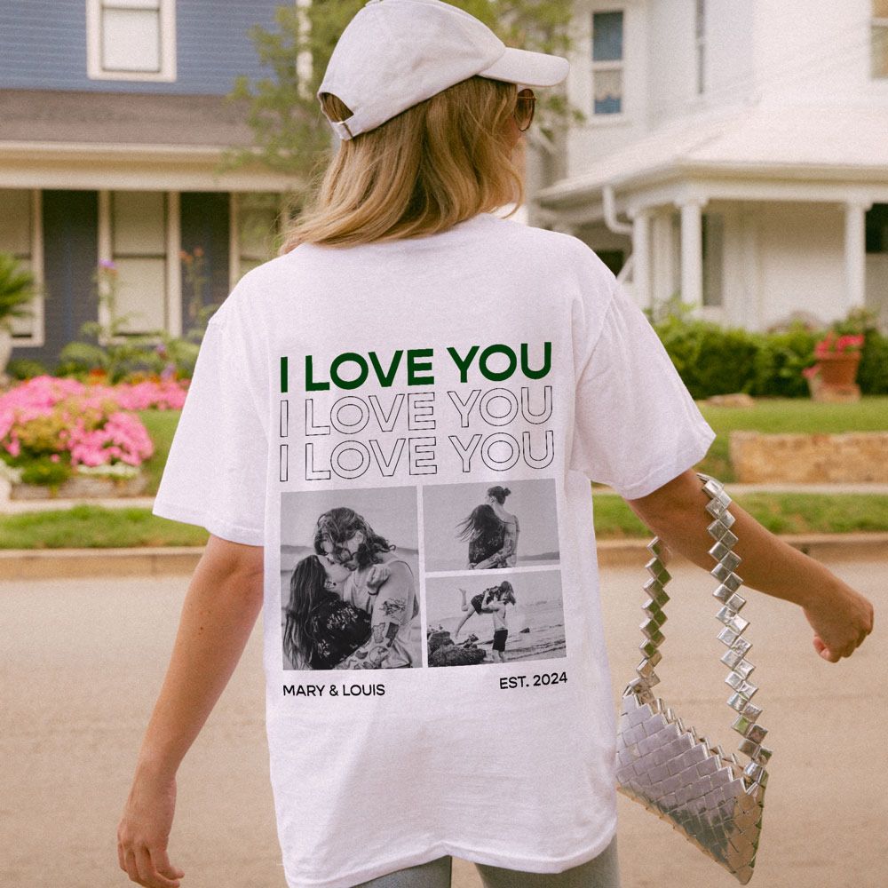 Personalised T-Shirt with Black and White Photos and Text