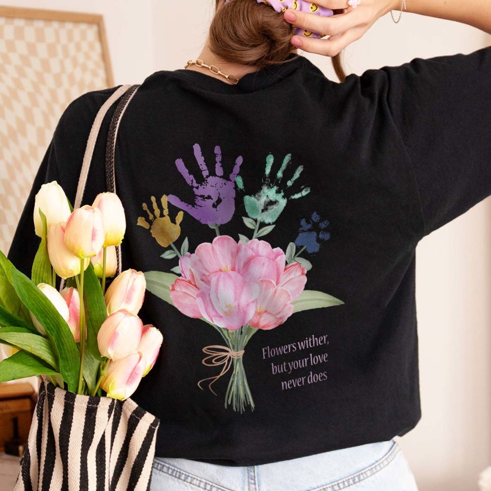 Personalised Handprint Bouquet T-Shirt