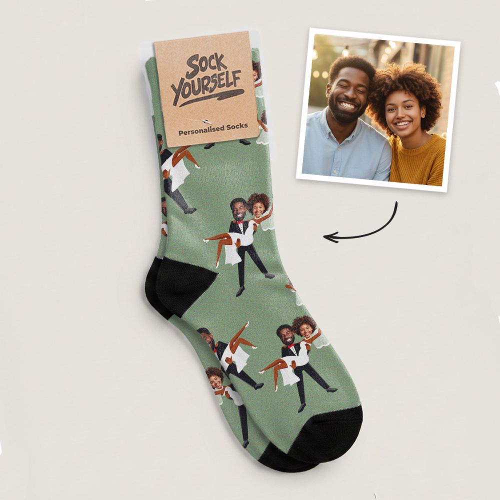 Personalised 2 Photo Wedding Socks