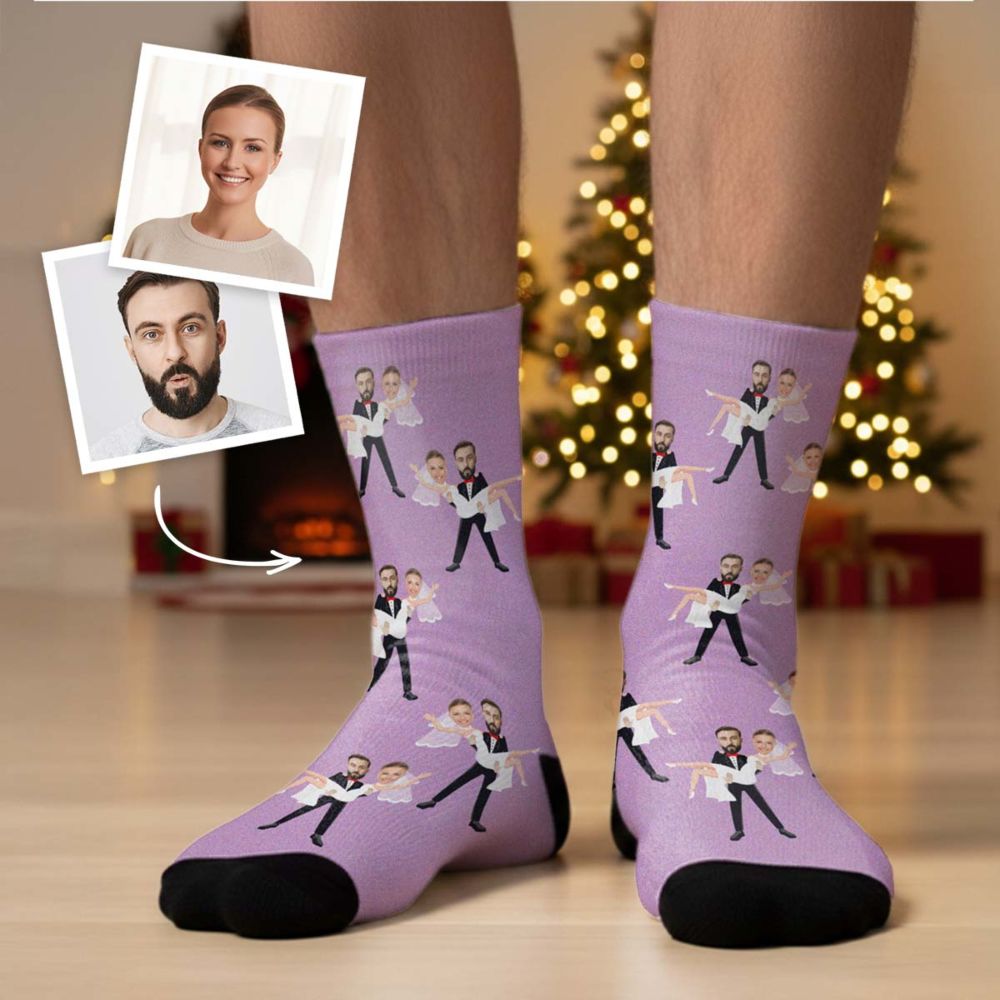 Personalised 2 Photo Wedding Socks