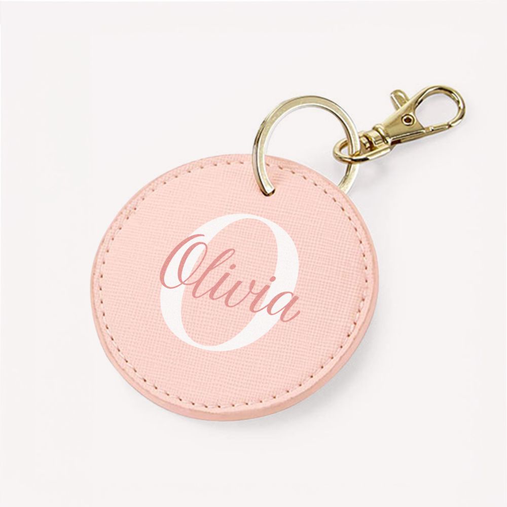 Personalisierbarer Schlüsselanhänger Rund mit Monogramm