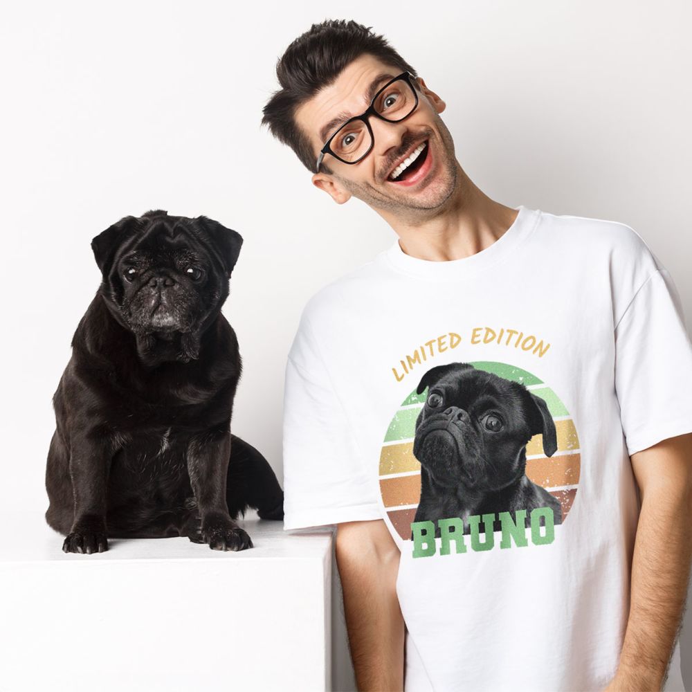 Personalised Retro T-Shirt with Pet