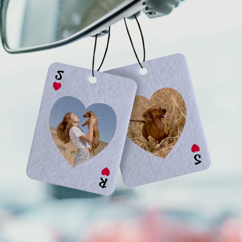 Personalised Photo Heart Card Car Freshener 2-Pack
