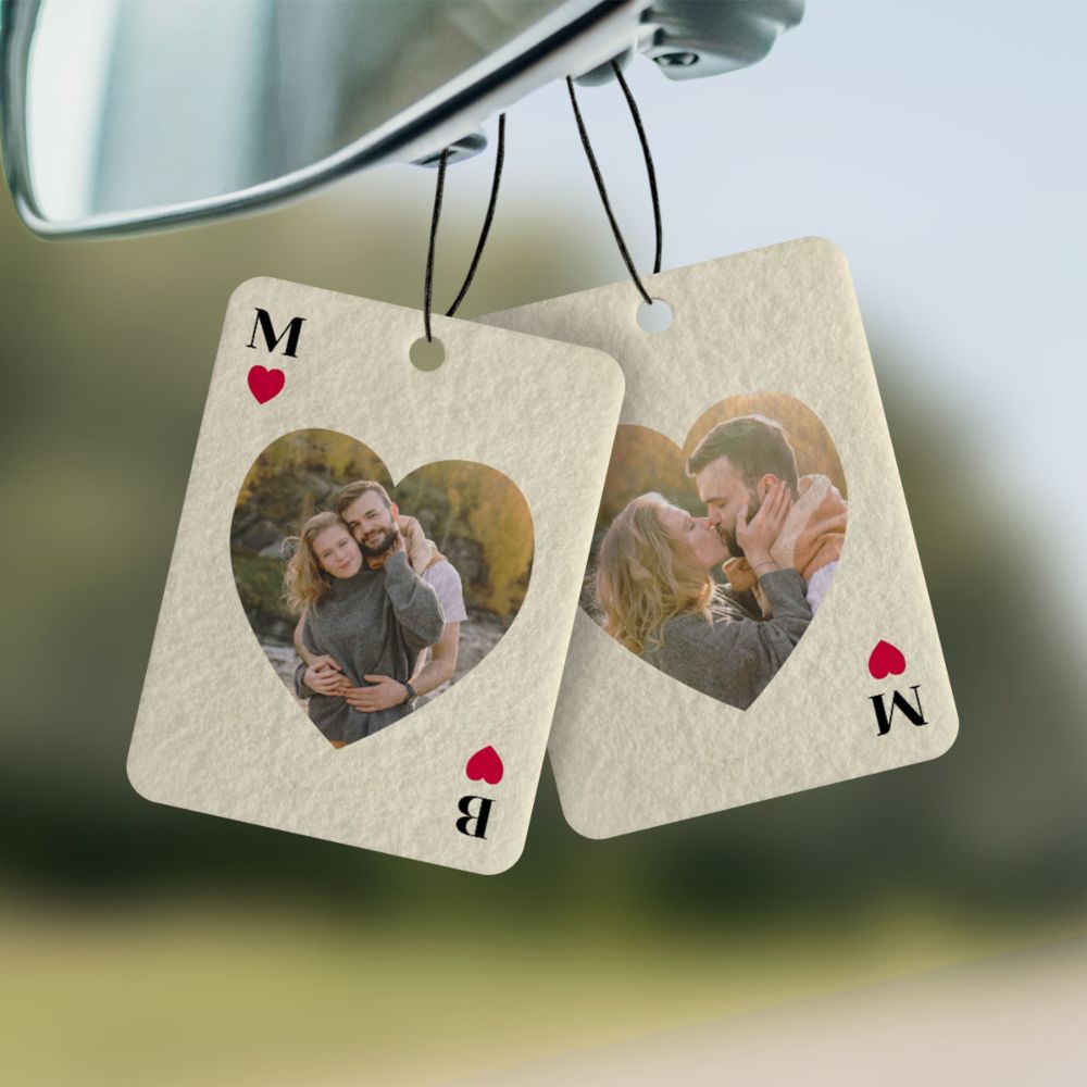Personalised Photo Heart Card Car Freshener 2-Pack