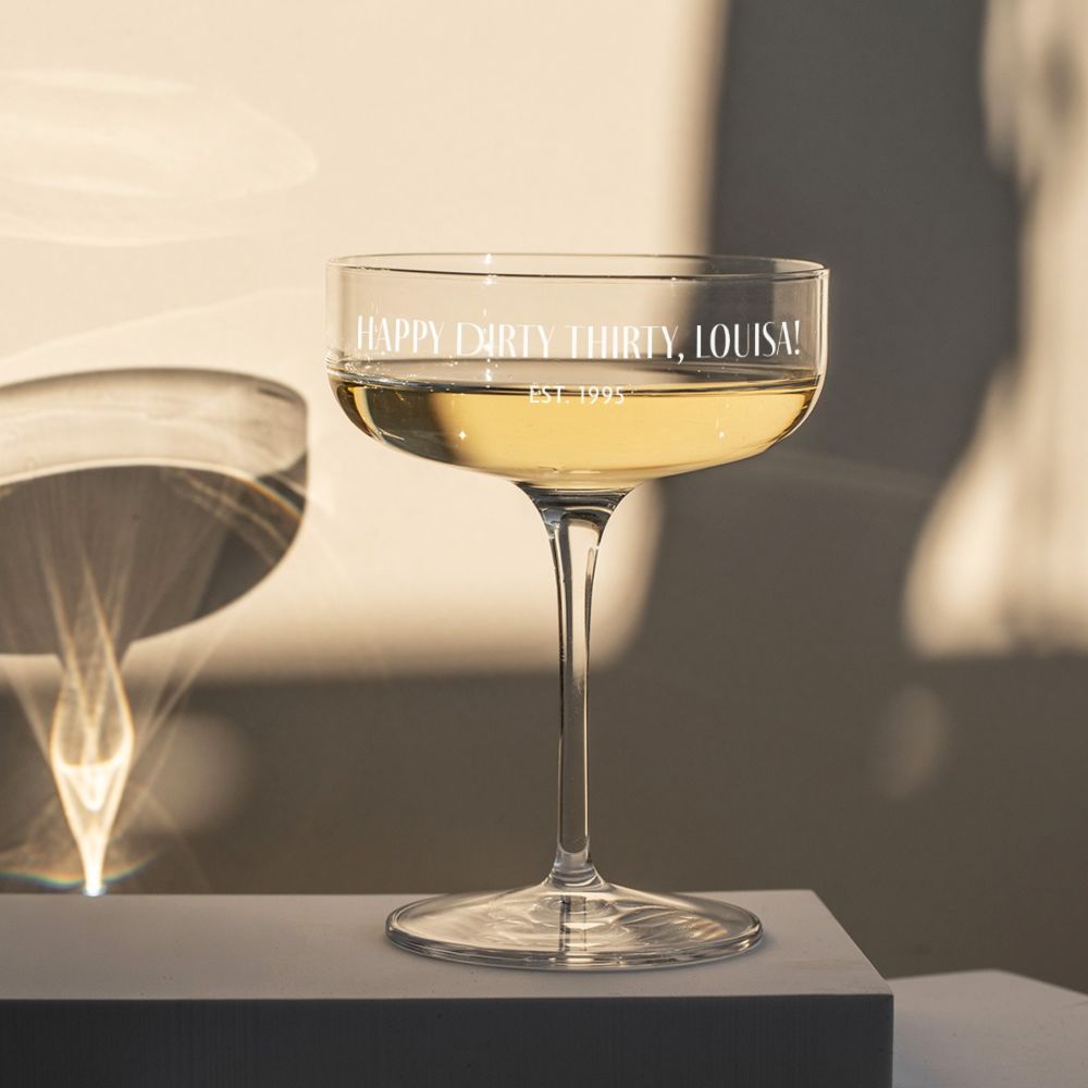 Personalised Wide Champagne Glass