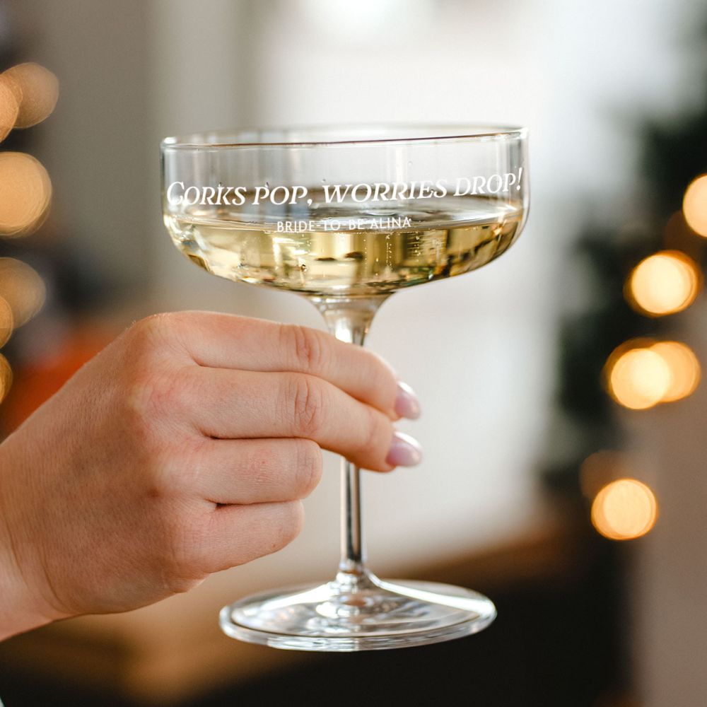 Personalised Wide Champagne Glass