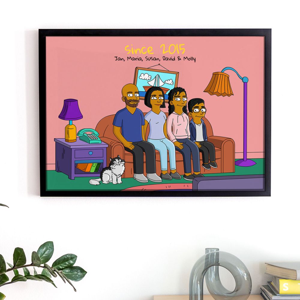 Personalised Cartoon Family Illustration Poster