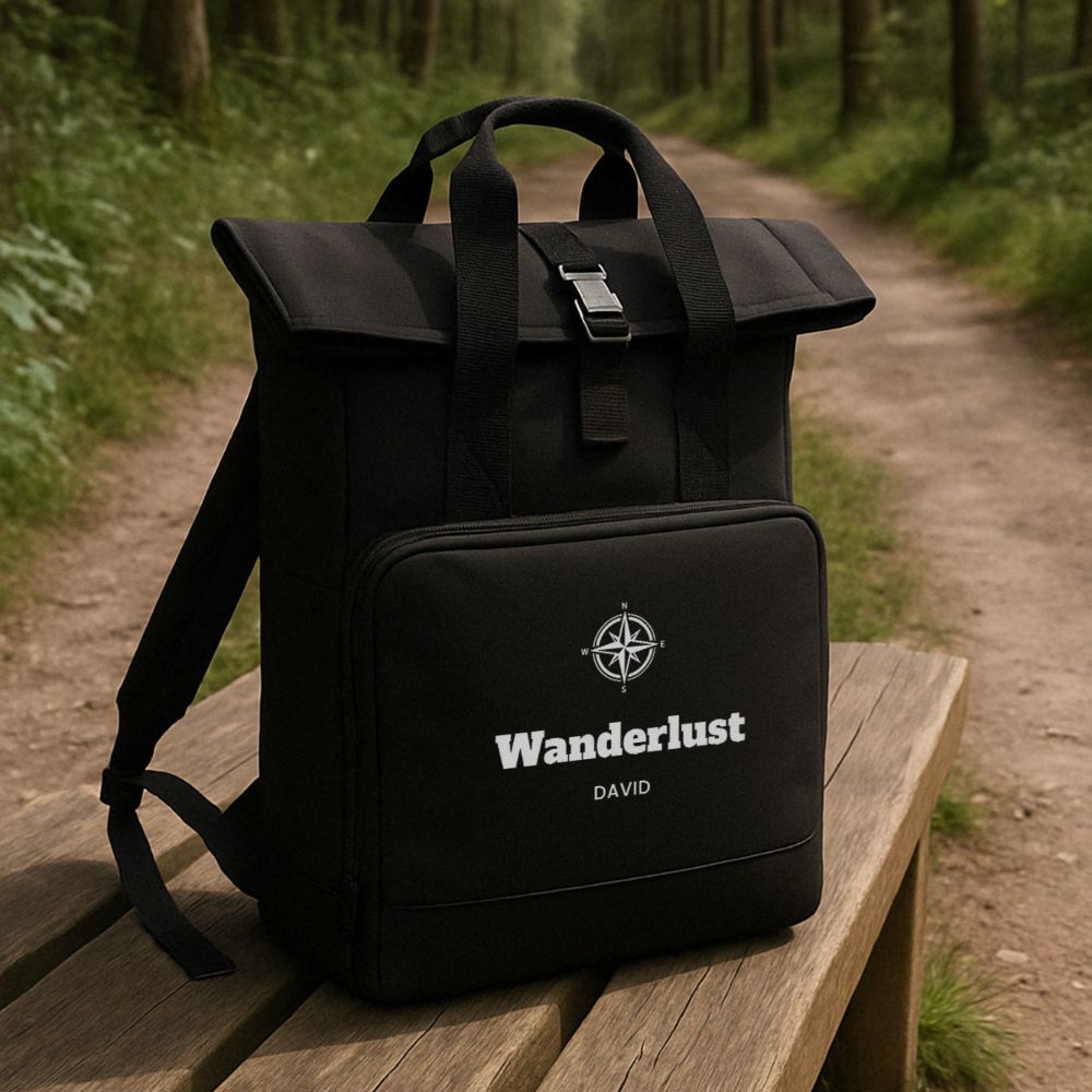 Personalisierbarer Rucksack mit Symbol und Text