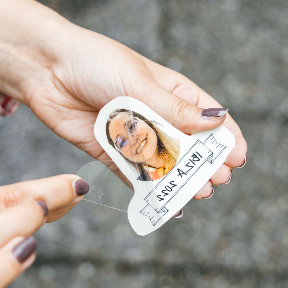 Set of 4 Personalised Photo Tattoos With Banner