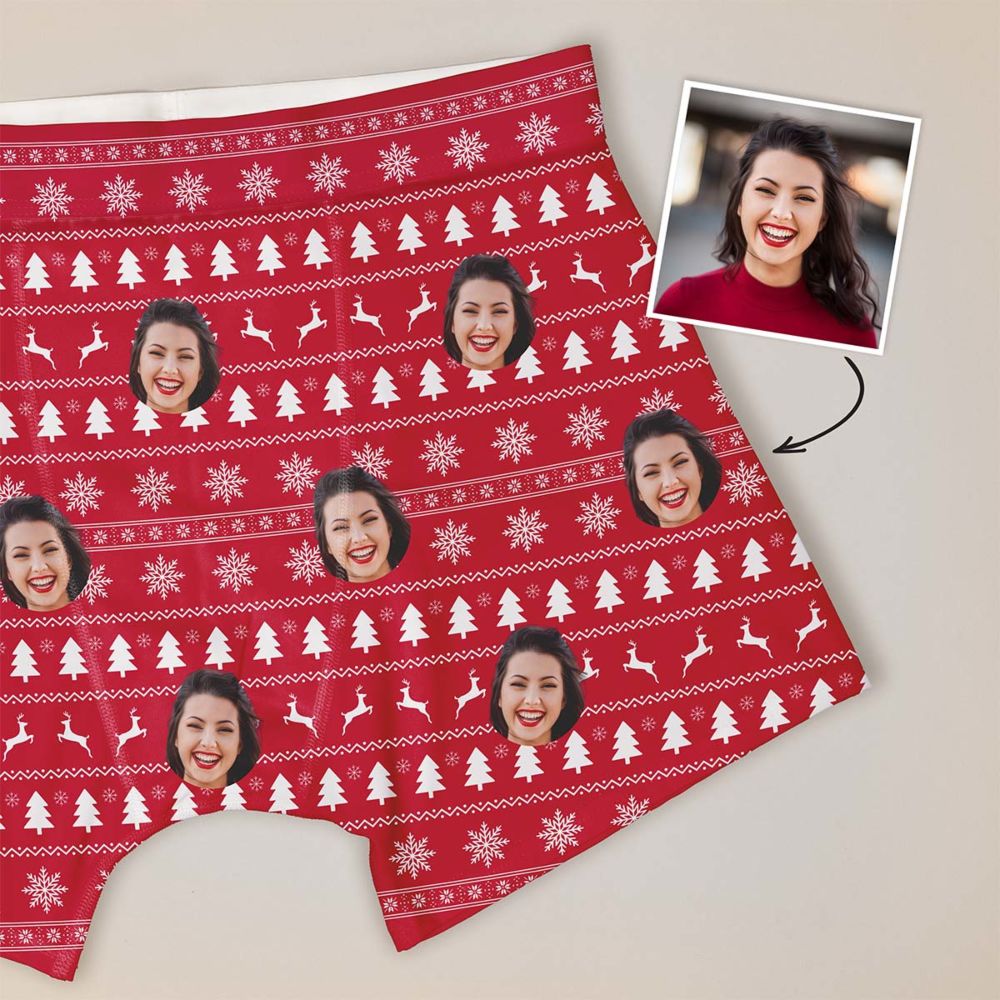 Personalised Festive Face Boxers
