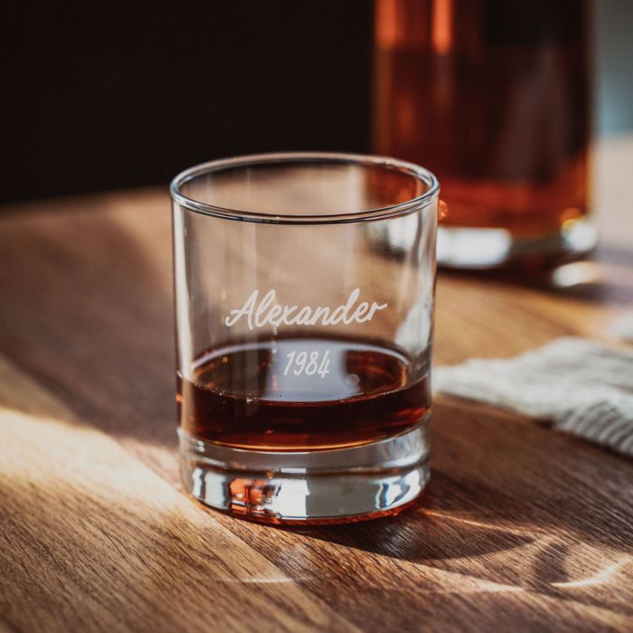 Personalised Whisky Glass With Text