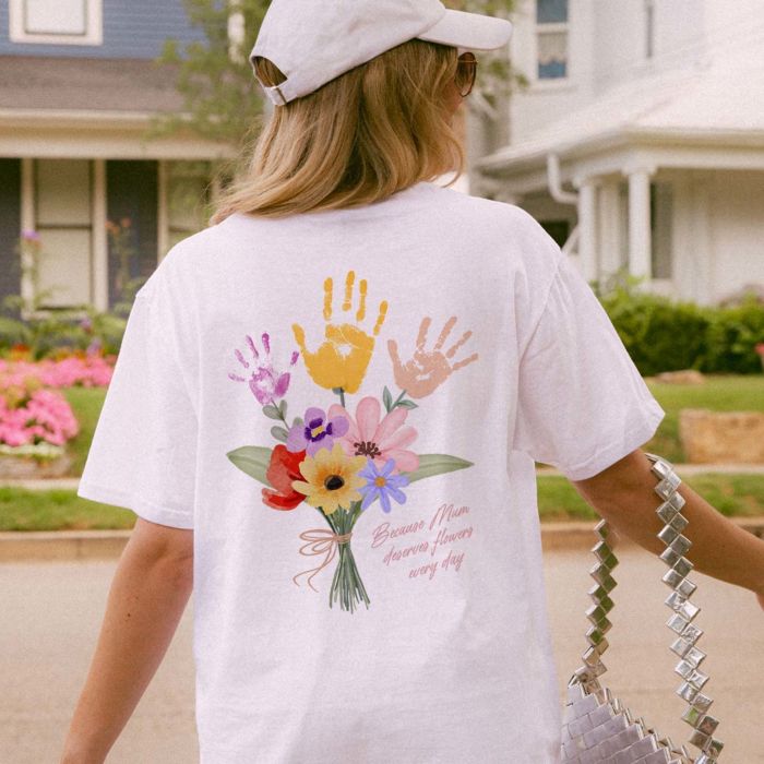 Personalised Handprint Bouquet T-Shirt