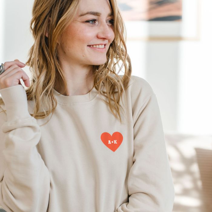 Personalised Sweatshirt With Heart Initials