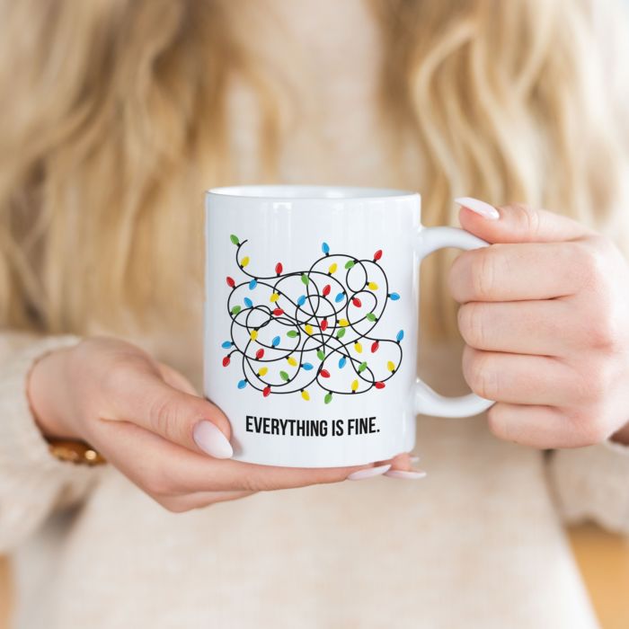 Personalised Christmas Fairy Lights Mug