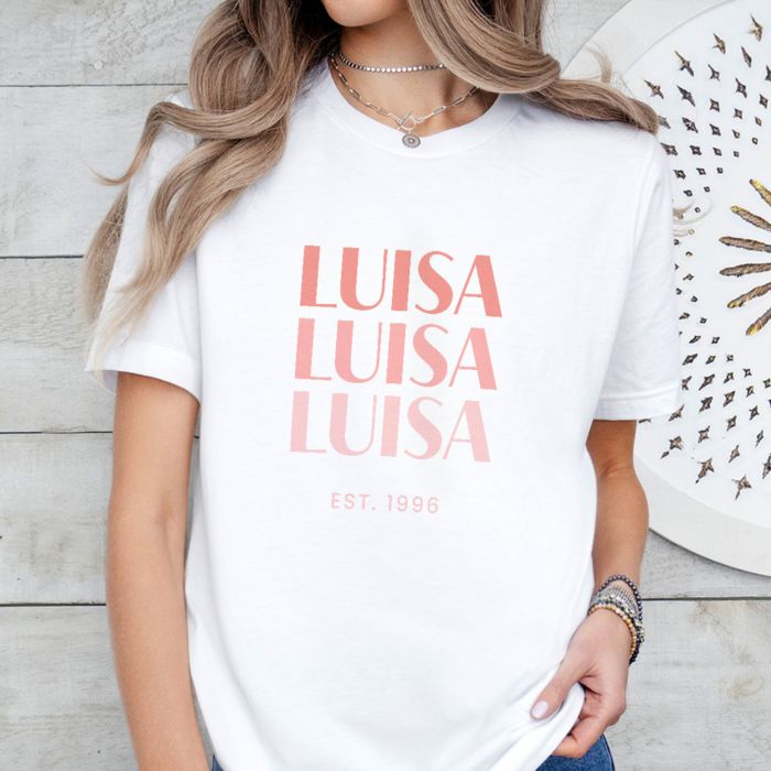 Personalised Three Line T-Shirt