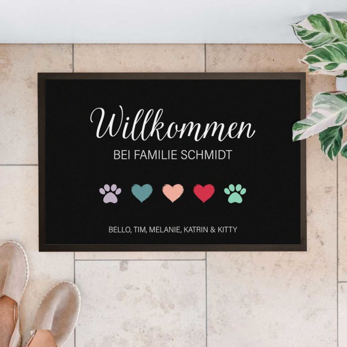 Personalised Doormat With Family Symbols