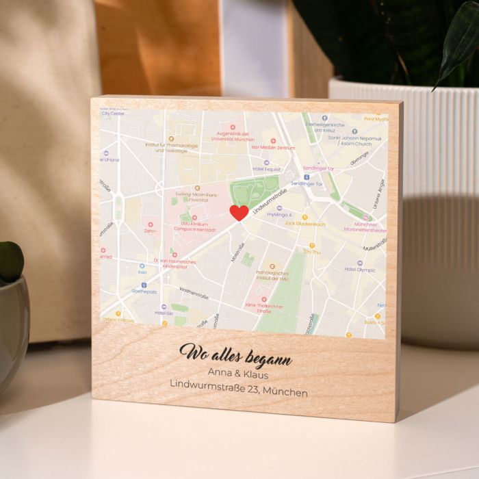 'Where It All Began' Personalised Wood Print