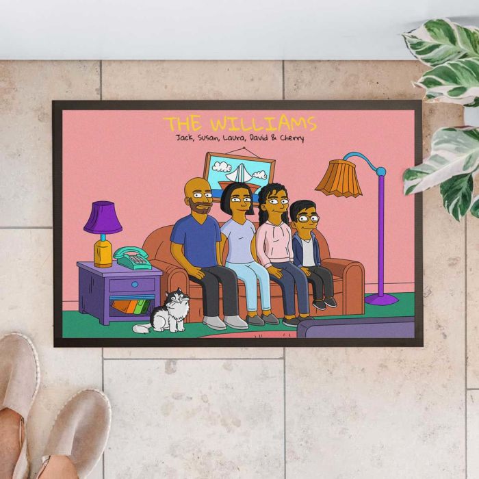 Personalised Cartoon Family Doormat