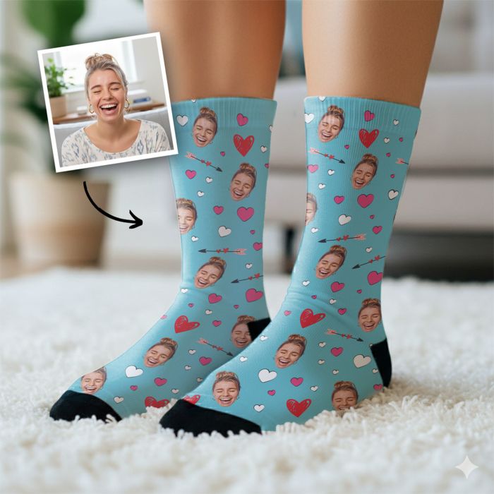 Personalised Love-Themed Face Socks