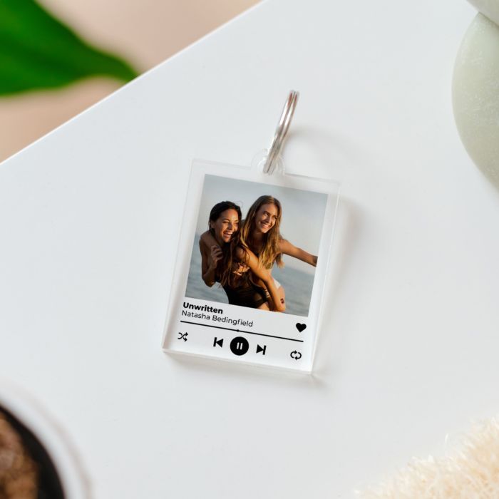 Personalised Photo Keyring with Song Title
