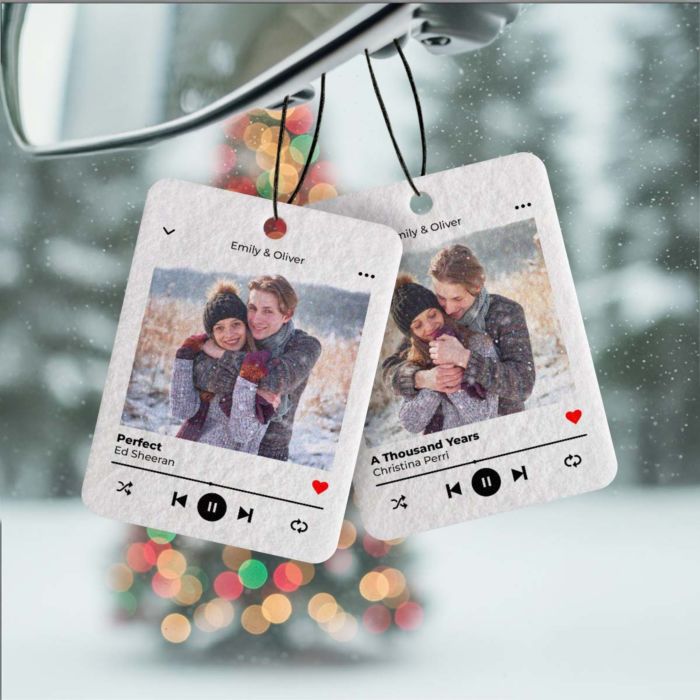 Personalised Car Freshener 2-Pack with Photo and Song Title