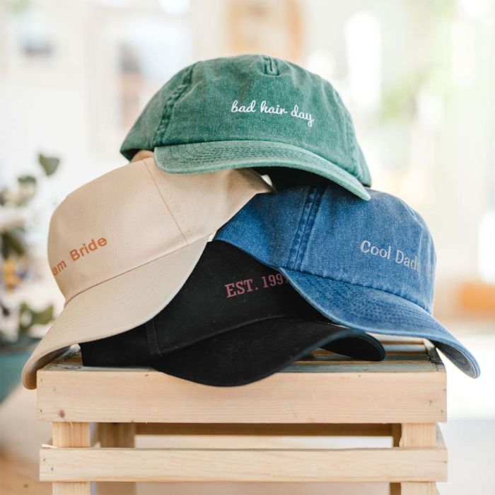 Customizable cap with text