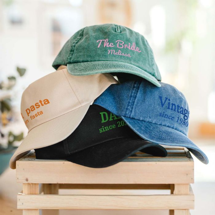 Customizable cap with 2 lines of text