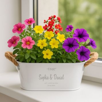 Personalised Plant Pot with Symbol and Text - Design