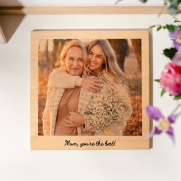 Photo Upload Polaroid-Style Wood Print