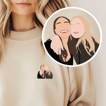 Personalised Sweatshirt with Small 3 Person Illustration - Design