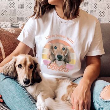 Personalised Retro T-Shirt with Pet