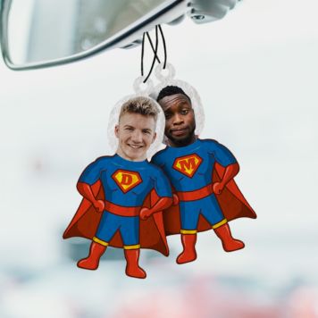 Personalised Superhero Face Air Freshener (Set of 2) - Design