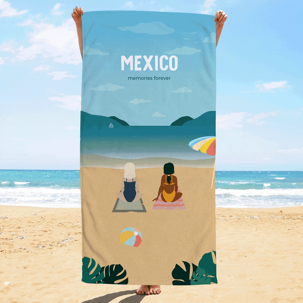 Personalised Girlfriends Beach Towel
