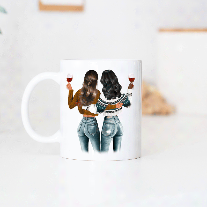 Personalised Illustrated Best Friend Mug