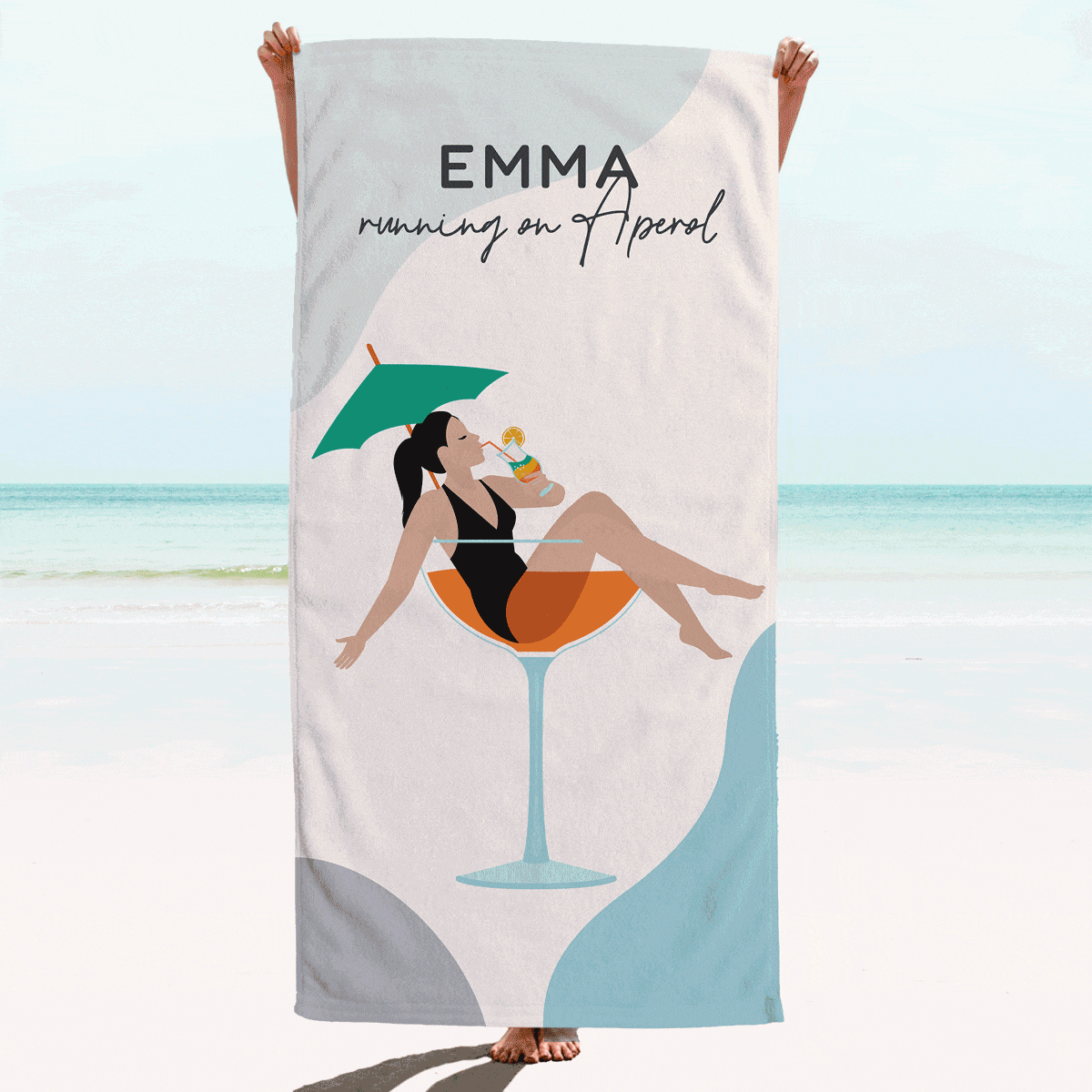 Personalised Cocktail Glass Towel